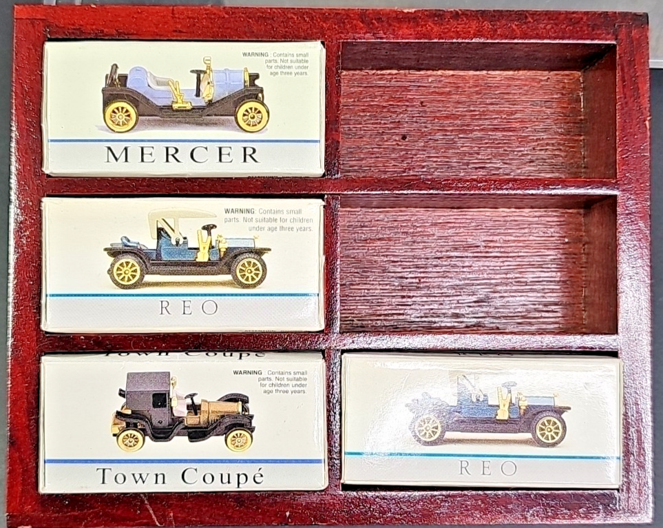 Readers Digest Collectible Miniature Cars - Display with 4 Cars