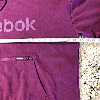 Size XXL Reebok Womens Hoodie Sweater Purple Kangaroo Pocket Zipper Pocket CN