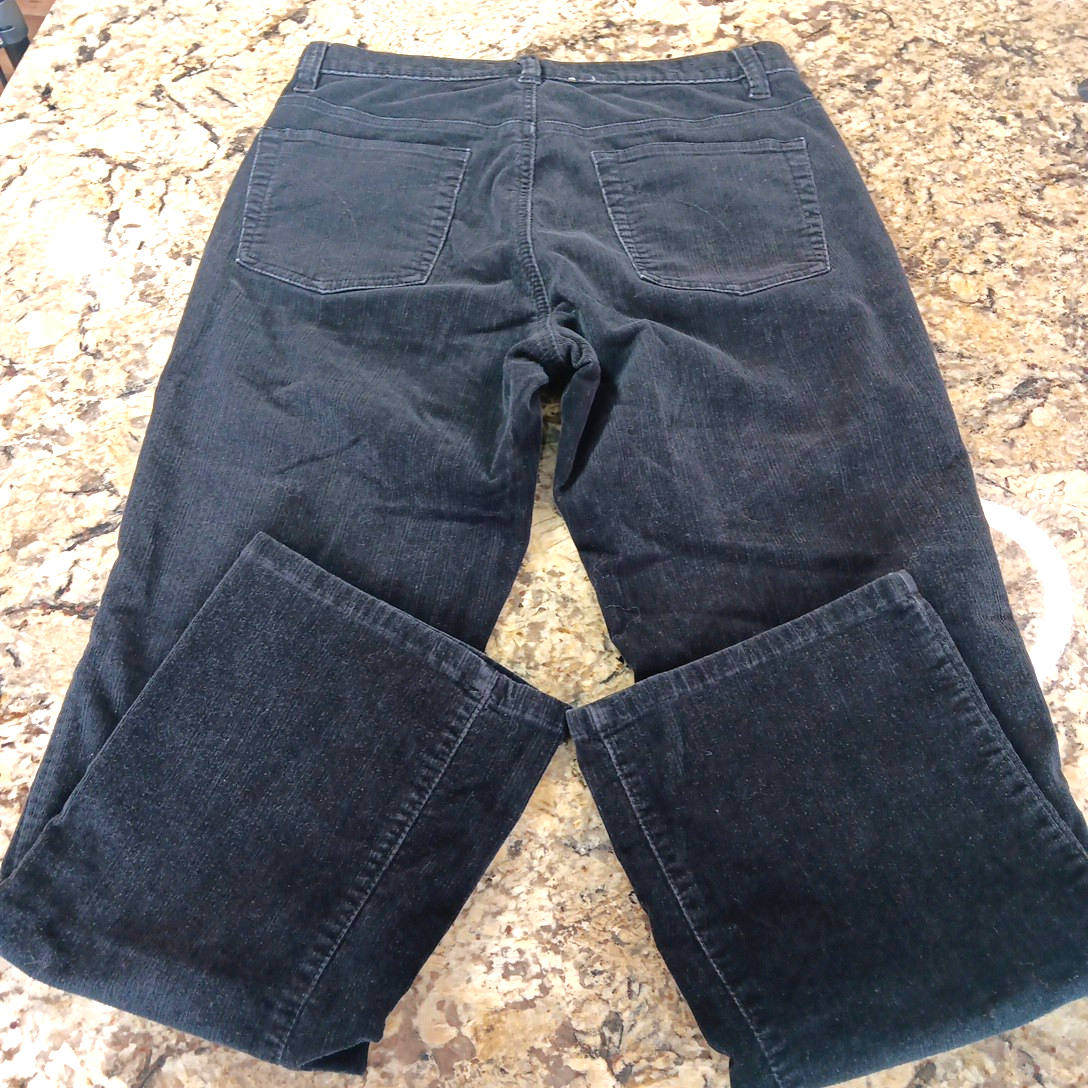 Size 8 X 28 Calvin Klein Jeans Womens Black Velvet Bootcut Mid Rise Pants KH