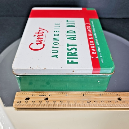 Vintage CURITY Automobile First Aid Kit Bauer & Black Near Completely Full WOW!