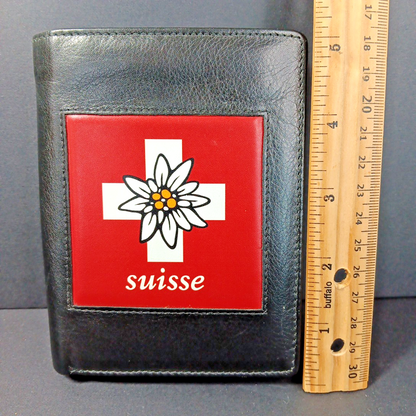 Like New Moon Shop Swiss Design Mens Cowhide Leather Wallet 5in X 4in X