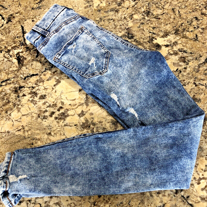 Size 25 X 27.5 Bluenotes Denim Curvy Super High Rise Jegging Rips Grunge X