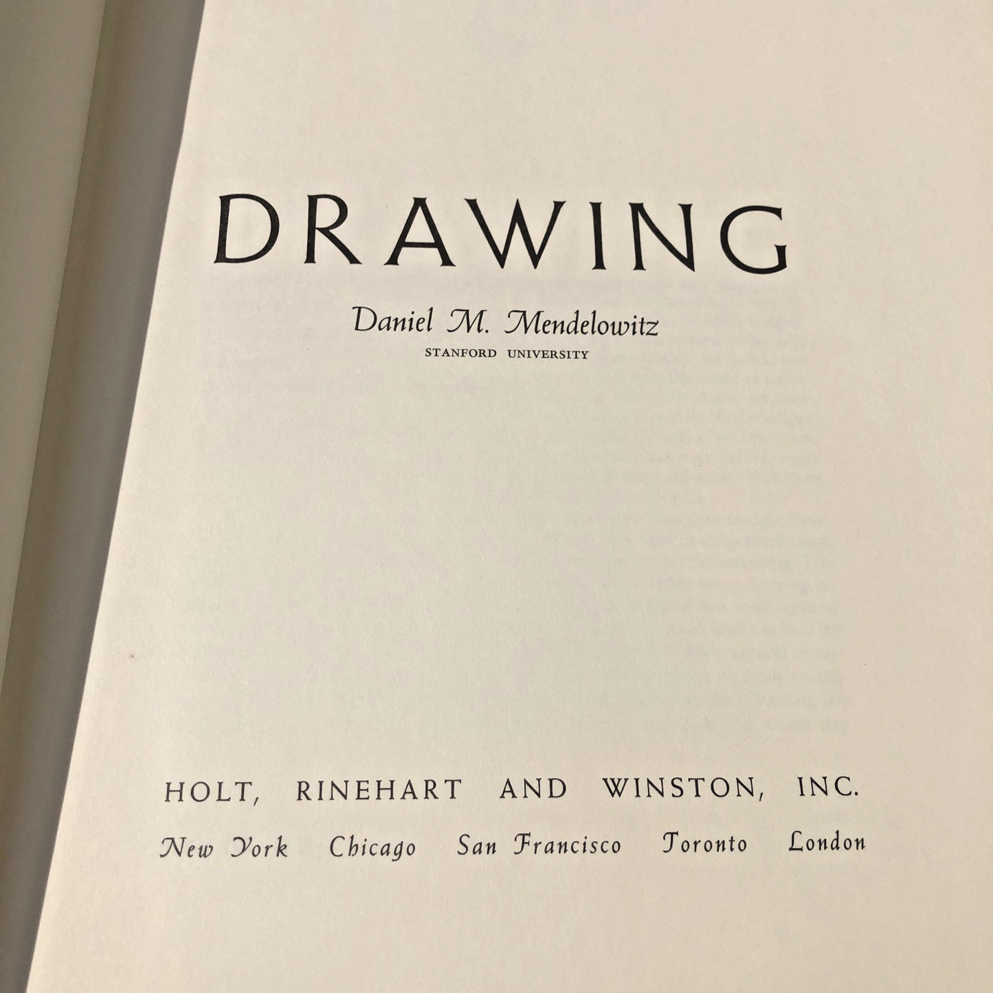 Drawing By Daniel M. Mendelowitz Hard Cover Book 1967 Printed In USA