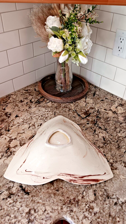 1982 Vintage Handmade Fruit Plate Bowl In Unique Design Excellent Condition  X