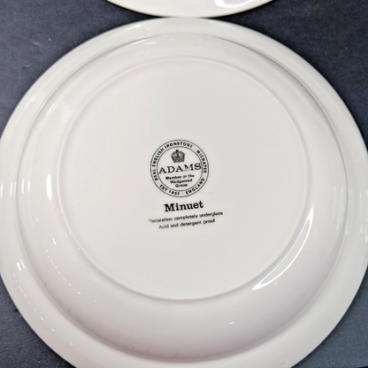 Minuet Real English Ironstone Wm Adams & Sons Micratex 8" Bowls UK Set of 7