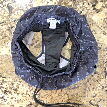 Small Aeropostale Sport Womens Shorts Lined Undergarment Drawstring Black BD