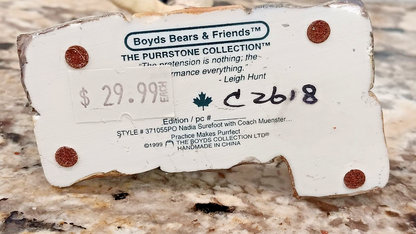 1999 Boyds Bears Friends Nadia Surefoot Practice Makes Purrfect #371055PO CN