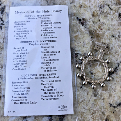 Finger Rosary With Crucifix  Our Lady Of The Rosary Metal Made In Italy