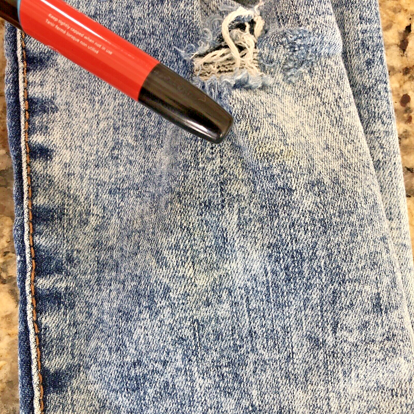 Size 25 X 27.5 Bluenotes Denim Curvy Super High Rise Jegging Rips Grunge X