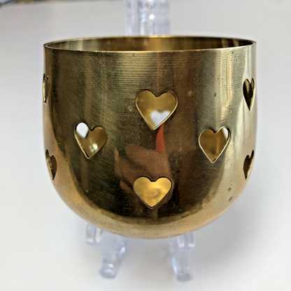 Brass Candle Holder Tea light Hearts Unpolished Liards Ltd. India