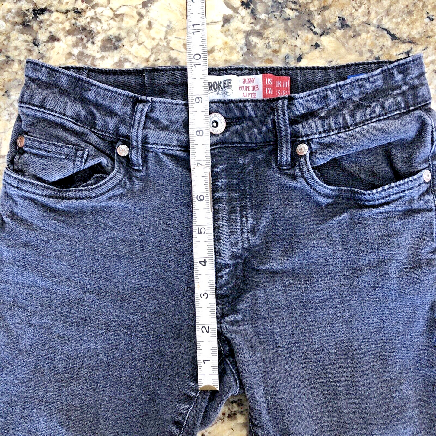 Size 6 X 27.5 Cherokee Womens Jeans Skinny Stretchy Black BD