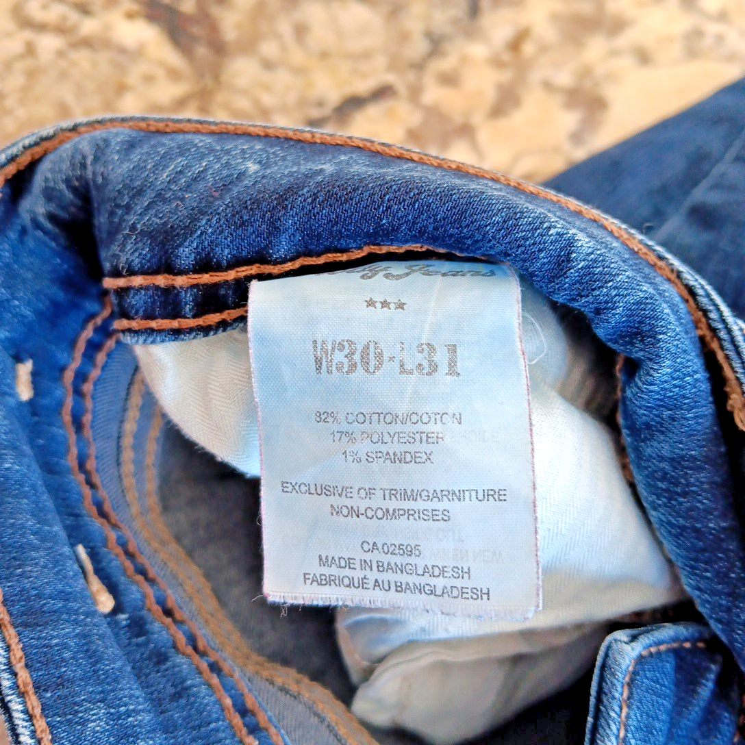 30 X 31 Brody Women's Blue Jeans Mid Rise Stretch Made In Bangladesh Very Good