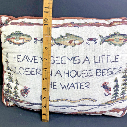 Tapestry Couch Pillow The Joy Marie Collection Fishing Water Heaven MADE IN USA