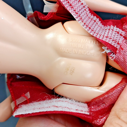 2015 HOLIDAY BARBIE Collector Blonde Doll Red Silver Dress - Mattel #CHR76 IN