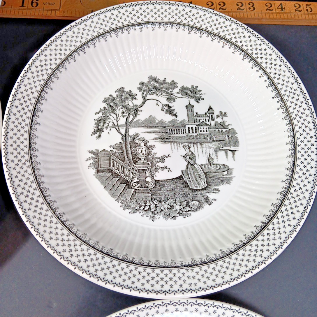 Minuet Real English Ironstone Wm Adams & Sons Micratex 8" Bowls UK Set of 7