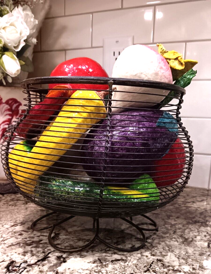 Fruit Bowl Centerpiece WITH 16 Decorative Fruit