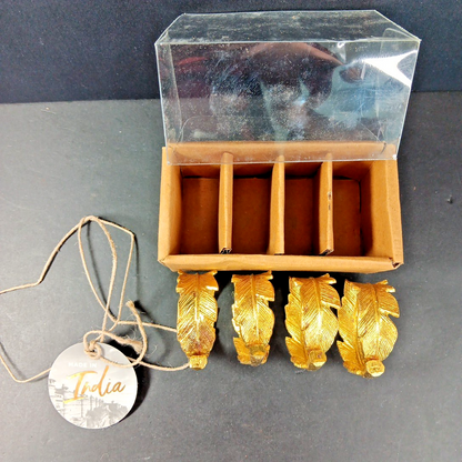 4 X Metal Napkin Ring Holders With Box Made In India