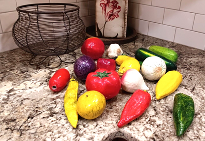 Fruit Bowl Centerpiece WITH 16 Decorative Fruit