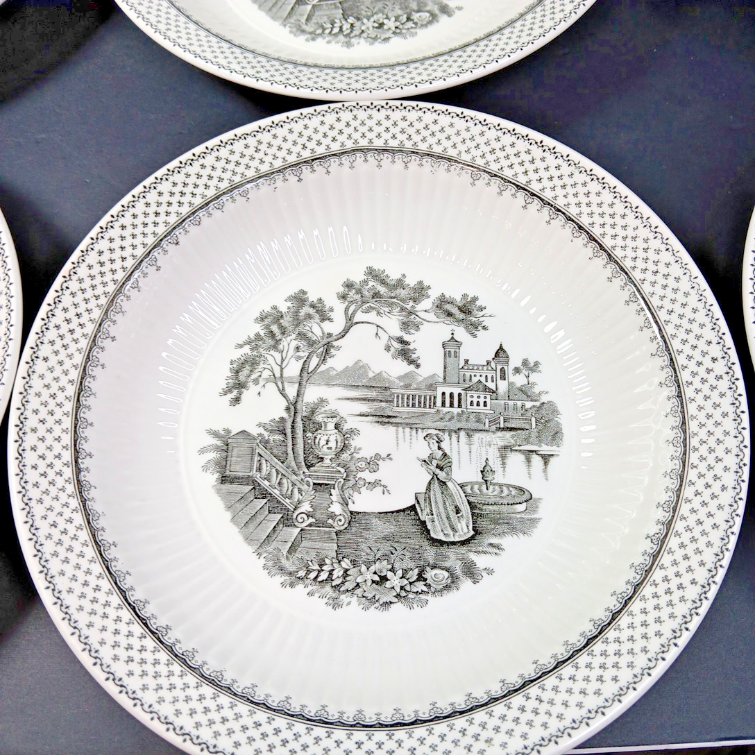 Minuet Real English Ironstone Wm Adams & Sons Micratex 8" Bowls UK Set of 7