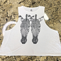 Size Large Volcom Womens Tank Top Sleeveless Shirt Zebra Graphic Print Light MX