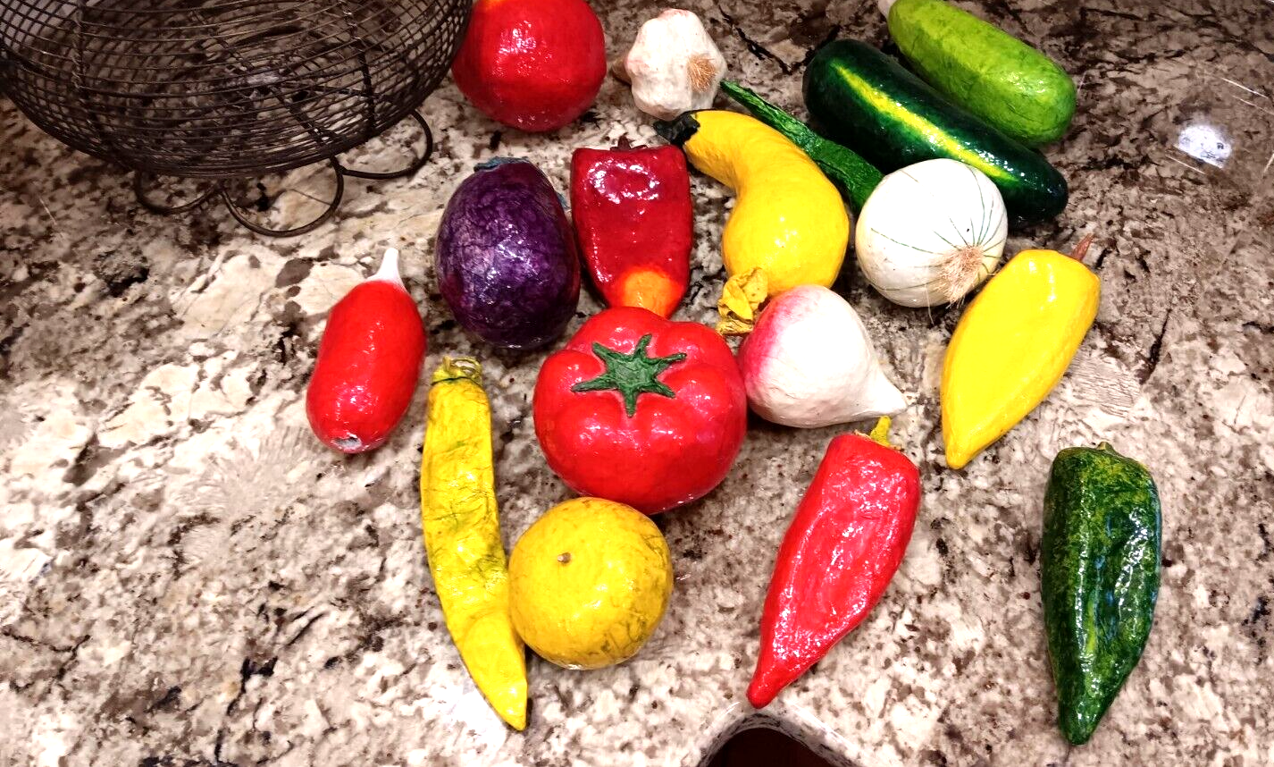 Fruit Bowl Centerpiece WITH 16 Decorative Fruit