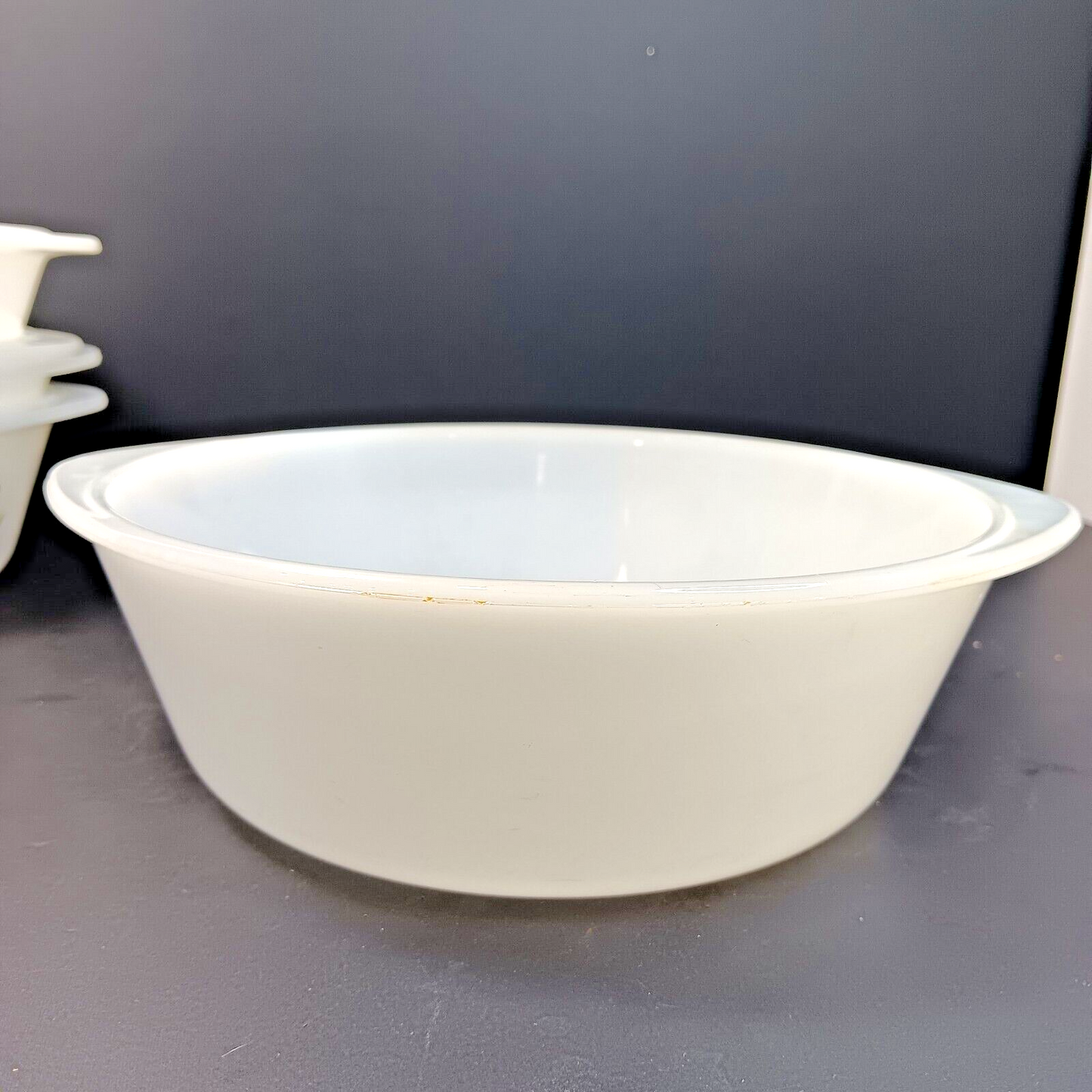 Glasbake Casserole Dishes J514, J2500 Starburst Blueberry Daisy USA 5pcs