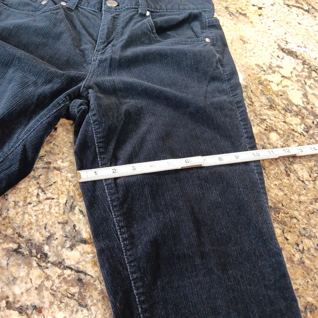 Size 8 X 28 Calvin Klein Jeans Womens Black Velvet Bootcut Mid Rise Pants KH