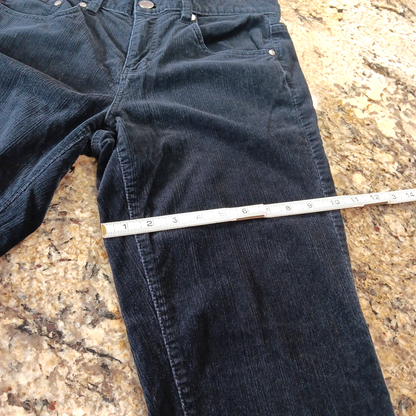 Size 8 X 28 Calvin Klein Jeans Womens Black Velvet Bootcut Mid Rise Pants KH