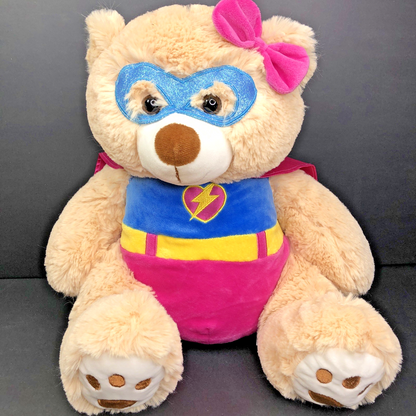Toys”R”Us 2017 Plush Bear Animal Alley Pink Cape Bow SOFT CUDDLY CUTE CN