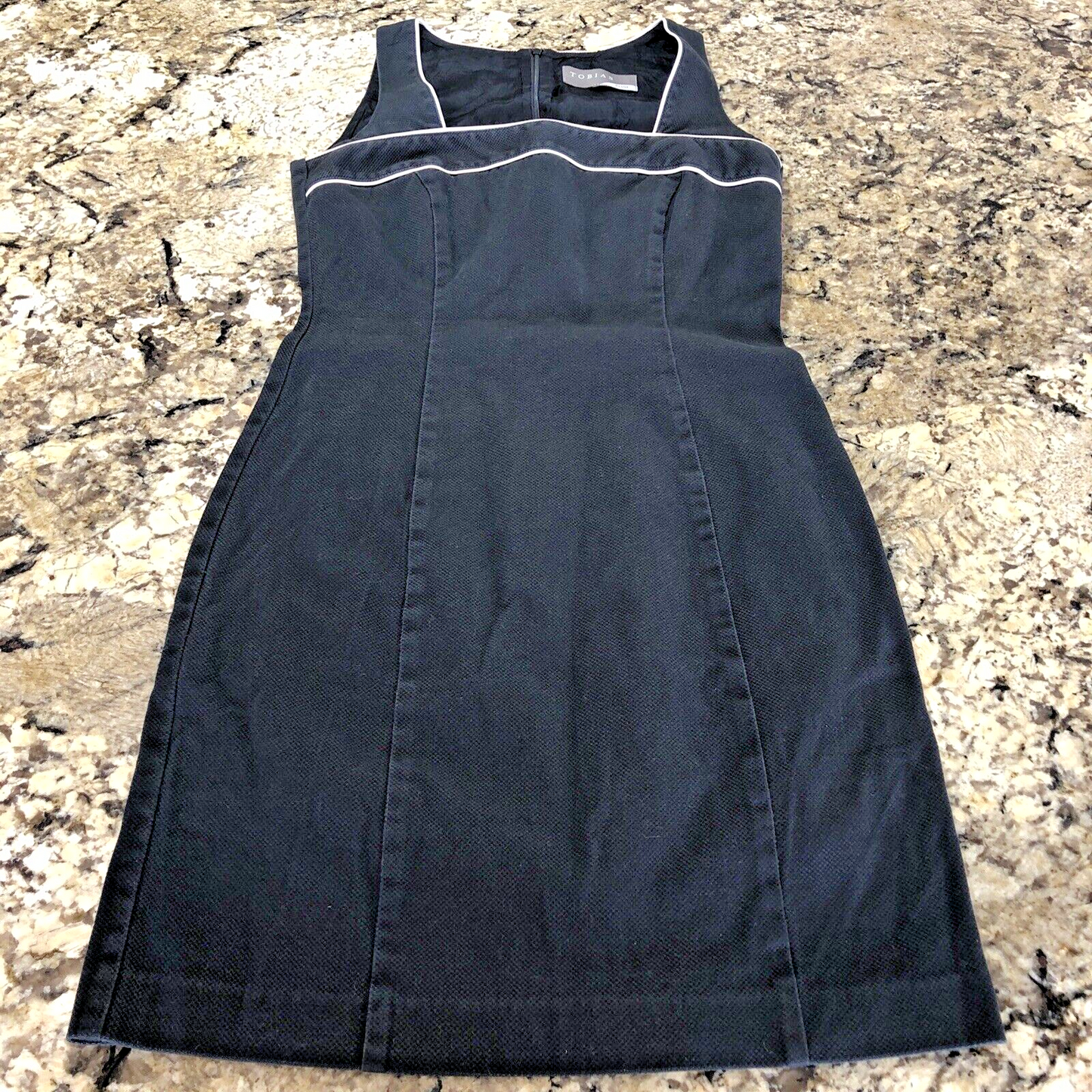 Sz 6 Tobias Plum Womens Dress Black White Trim Zipper Back Causal Formal Canada