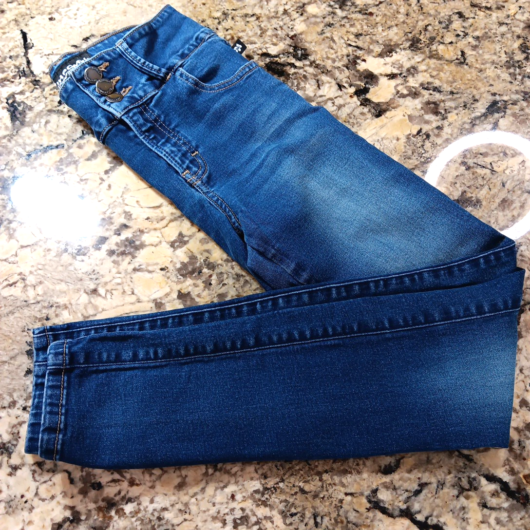 Size 7 X 27 Oh Pomp! Technofitted Skinny Stretch Ankle Womens Blue Jeans Mexico