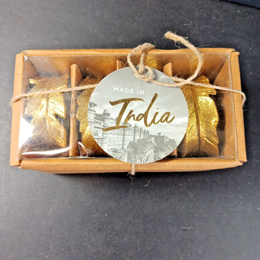 4 X Metal Napkin Ring Holders With Box Made In India