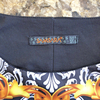 Size 8 Samsara Womens Dress Black And White Stretchy Casual Formal TR