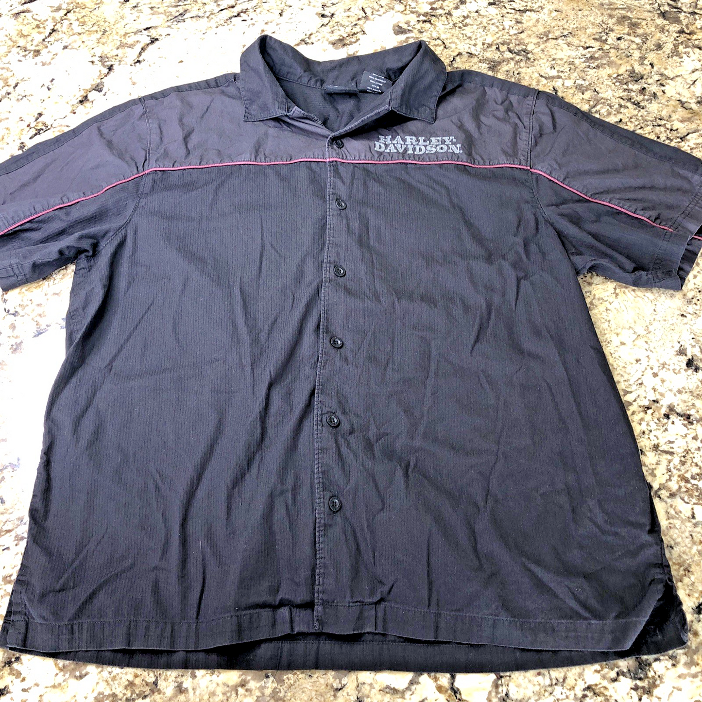 Size XL Harley-Davidson Men’s Button Down Short Sleeve Collared Shirt Logo CN