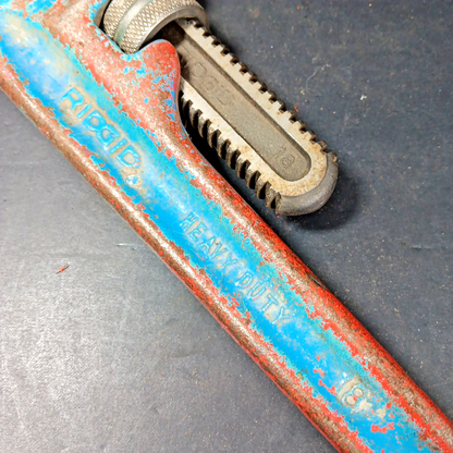 Rigid Pipe Wrench 18" In Working Condition Heavy Duty USA
