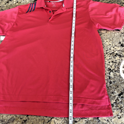 Size M Adidas Mens Golf Shirt Climacool Pink W/ Predator Ridge Embroidery VN