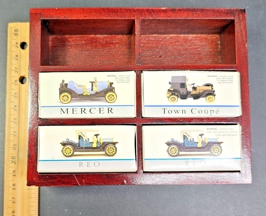 Readers Digest Collectible Miniature Cars - Display with 4 Cars