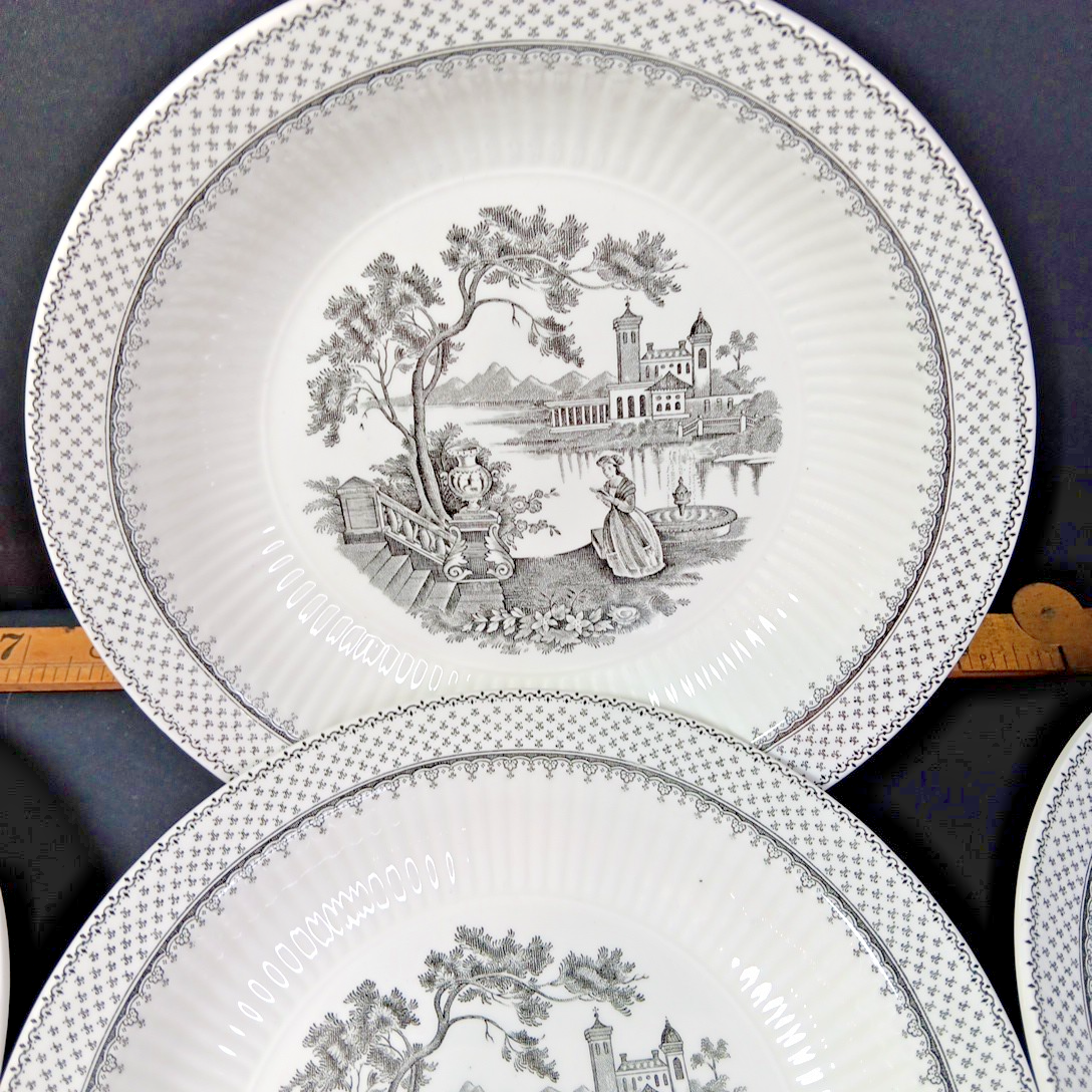 Minuet Real English Ironstone Wm Adams & Sons Micratex 8" Bowls UK Set of 7