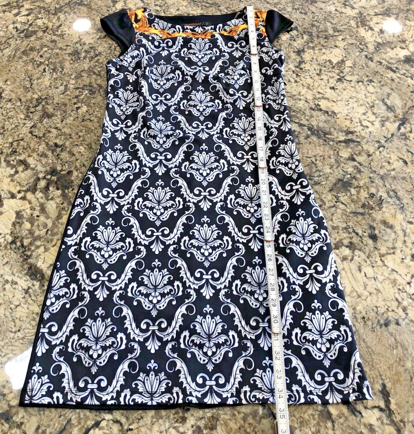 Size 8 Samsara Womens Dress Black And White Stretchy Casual Formal TR