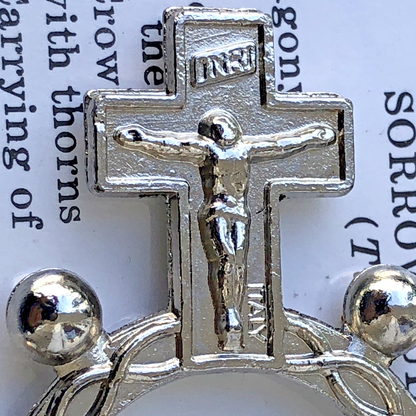 Finger Rosary With Crucifix  Our Lady Of The Rosary Metal Made In Italy