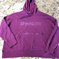 Size XXL Reebok Womens Hoodie Sweater Purple Kangaroo Pocket Zipper Pocket CN