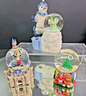 Disney Parks And Two Christmas Snowglobes Fishing Snowman / Toy Factory 3pcs CN
