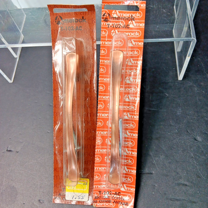 Amerock T-102-AC Antique Copper Drawer Pulls 3" Centre, 4 3/4" Read 2pcs