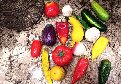 Fruit Bowl Centerpiece WITH 16 Decorative Fruit