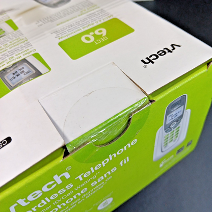 VTech CS6114 DECT 6.0 Cordless Phone - White - New Open Box CN