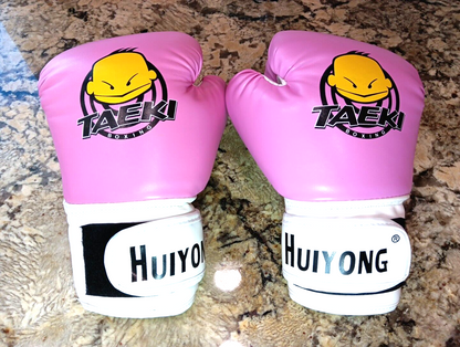 Boxing Gloves Punch Mitts MMA Gloves PU Cartoon Sparring Ages 2-10 4oz HUIYONG