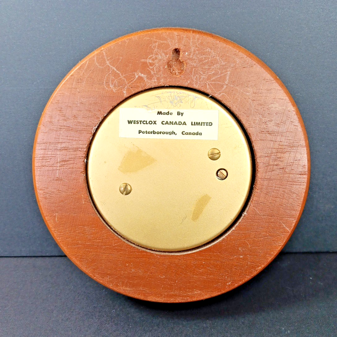 Rare Westclox Weather Barometer West Germany Made In Canada Wood And Brass