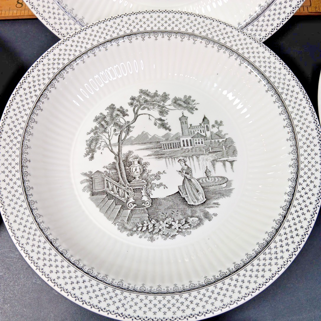 Minuet Real English Ironstone Wm Adams & Sons Micratex 8" Bowls UK Set of 7