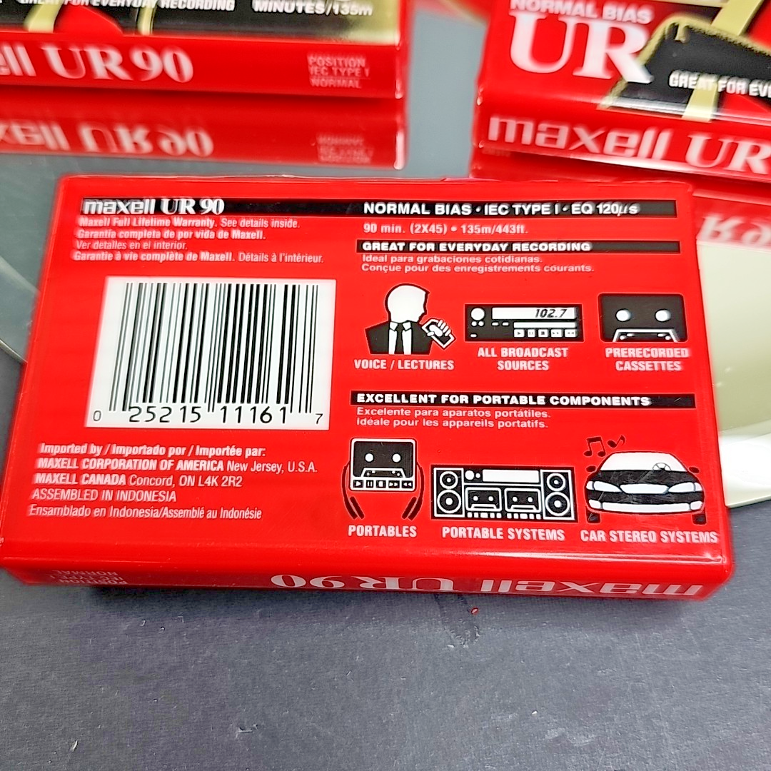 Maxell UR-90 Normal-Bias Cassette Tapes (108510) 11 Unopened, SEALED