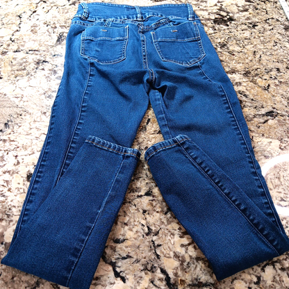 Size 7 X 27 Oh Pomp! Technofitted Skinny Stretch Ankle Womens Blue Jeans Mexico